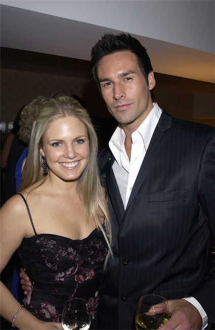 candid0097.jpg - Terri with Paul Leyden (Simon, ATWT) at a St. Judes charity event in 2002 (Photo by  Shelly Doss)