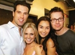 candid0268.jpg - Terri with Austin Peck (Brad, ATWT), Ewa da Cruz (Vienna, ATWT) and Trent Dawson (Henry, ATWT) at the As The World Turns fan club luncheon held at the Marriott Marquis Hotel on April 26, 2008 (Photo by Steven Bergman)
