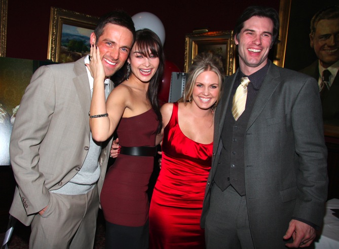 candid0310.JPG - Terri with Austin Peck (Brad, ATWT), Dylan Bruce (Chris, ATWT) and Ewa da Cruz (Vienna, ATWT) at the CBS Watch! Magazine reception in January 2009 (Photo by Steven Bergman) (Thanks to 'Julie Pinson Online' for this picture)