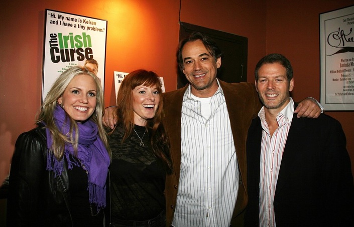 candid0354.jpg - Terri, Cady McClain, Jon Lindstrom, and Kevin Spirtas at the opening night of the play 'The Irish Curse' on March 28, 2010 at the Soho Playhouse.