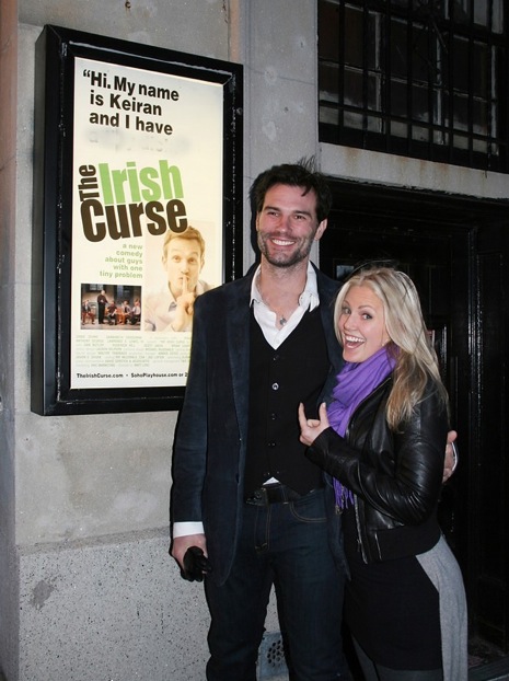 candid0358.jpg - Terri and Austin Peck at the opening night of the play 'The Irish Curse' on March 28, 2010 at the Soho Playhouse.