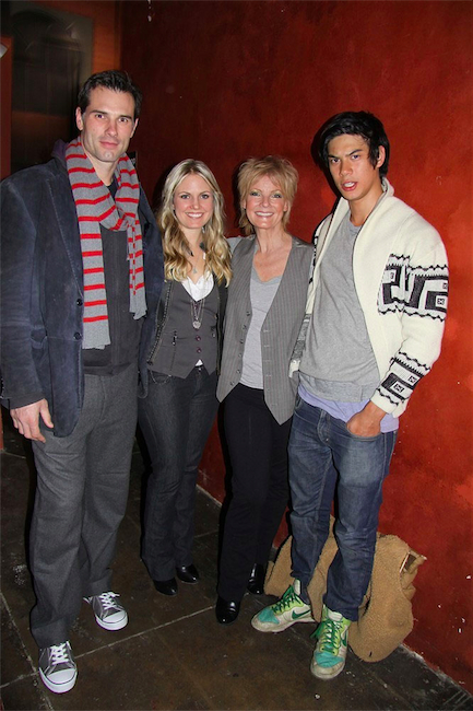 candid0489.jpg - Terri with Austin Peck, Ellen Dolan, and Ben Levin at the opening night of "Tartuffe" at the WorkShop Theatre in New York City on January 15, 2011 (photo by Sue Coflin)