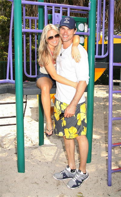 candid0543.jpg - Terri with Austin Peck at the Painting Party on May 14, 2011 on Marco Island, Florida for SWSL Soapfest Charity Weekend (Photo by Sue Coflin/Max Photos)