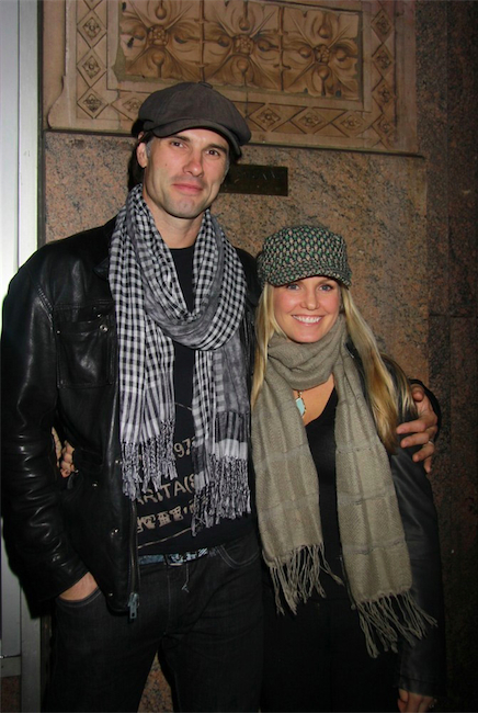 candid0612.jpg - Terri with Austin Peck at the Stockings with Care 2011 Holiday Drive - Celebrity Bartending Event on November 16, 2011 at the Hudson Station Bar & Grill in New York City