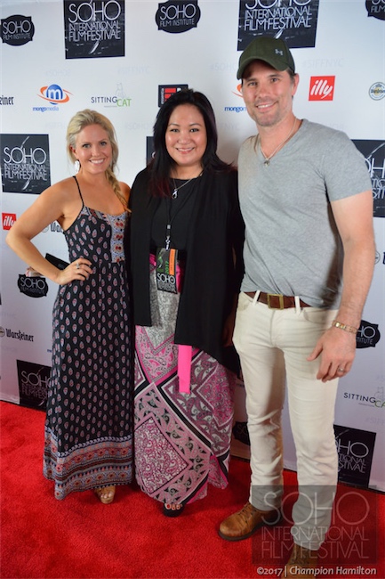 candid0753.jpg - Terri with Austin Peck and Sibyl Santiago at the SOHO International Film Festival on June 15, 2017 (photo by Chamion Hamilton)