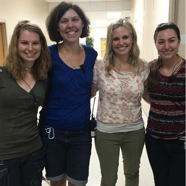 candid0756.jpg - Terri and co-workers on the set of Play The Flute in September 2017 - courtesy of Terri's Instagram page