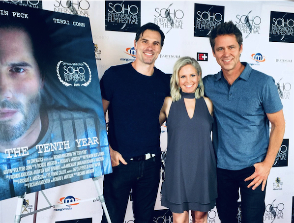 austin0410.jpg - Terri with Austin and Jeff Borkoski at The Tenth Year premiere at the SOHO International Film Festival on June 17, 2018