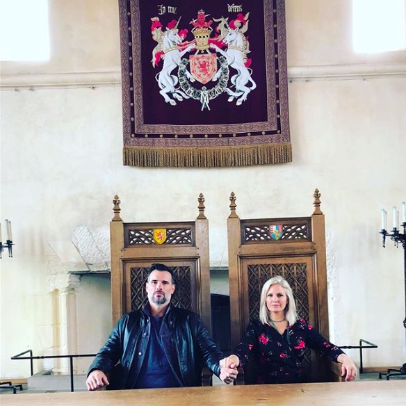 austin0416.jpg - Terri with Austin in September 2019 at Stirling Castle, Scotland  - courtesy of Terri's Instagram page